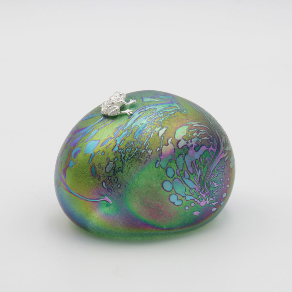 Dinosaur Egg with sterling Silver Frog