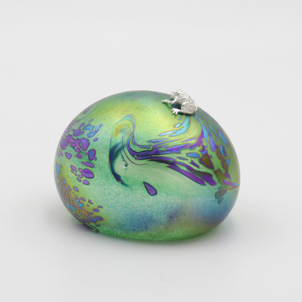 Dinosaur Egg with sterling Silver Frog