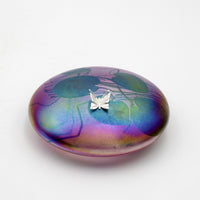 Butterfly on Lily Trail Disc paperweight