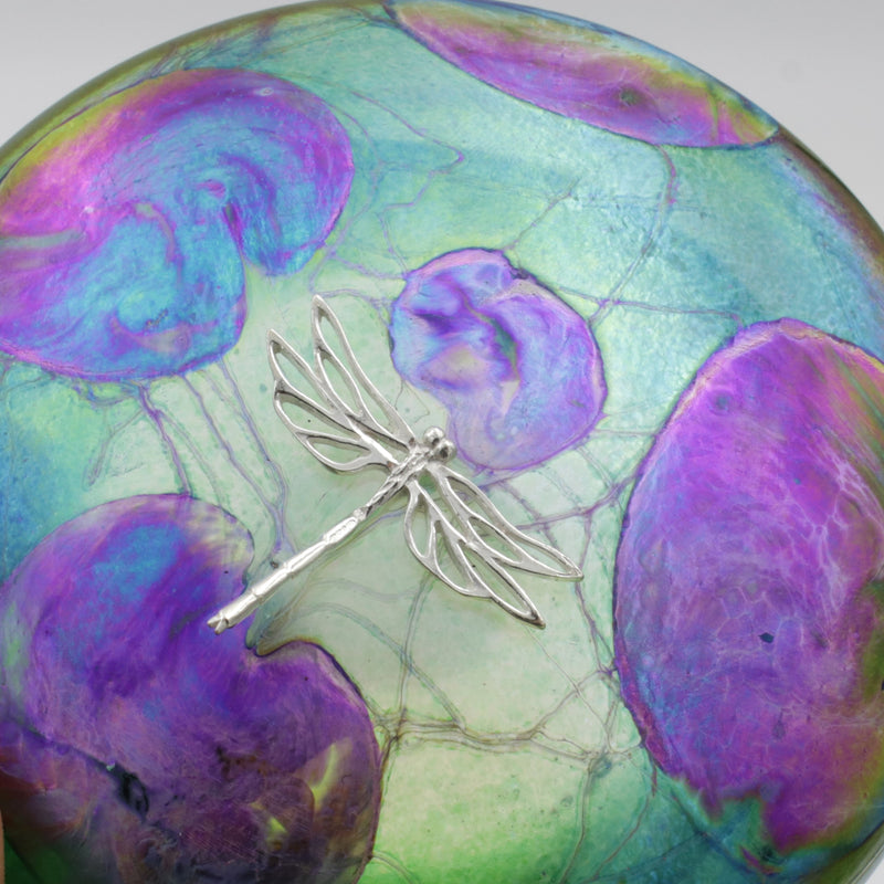 Dragonfly on a Lily Trail Disc Paperweight