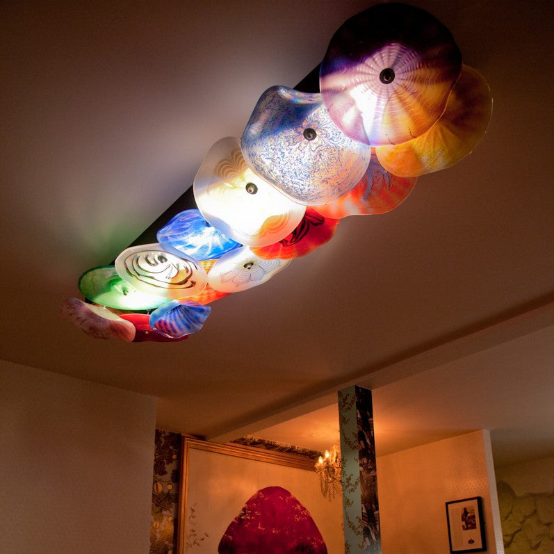 Ceiling lighting installation at the Cartford Inn, Great Eccleston, Lancashire.