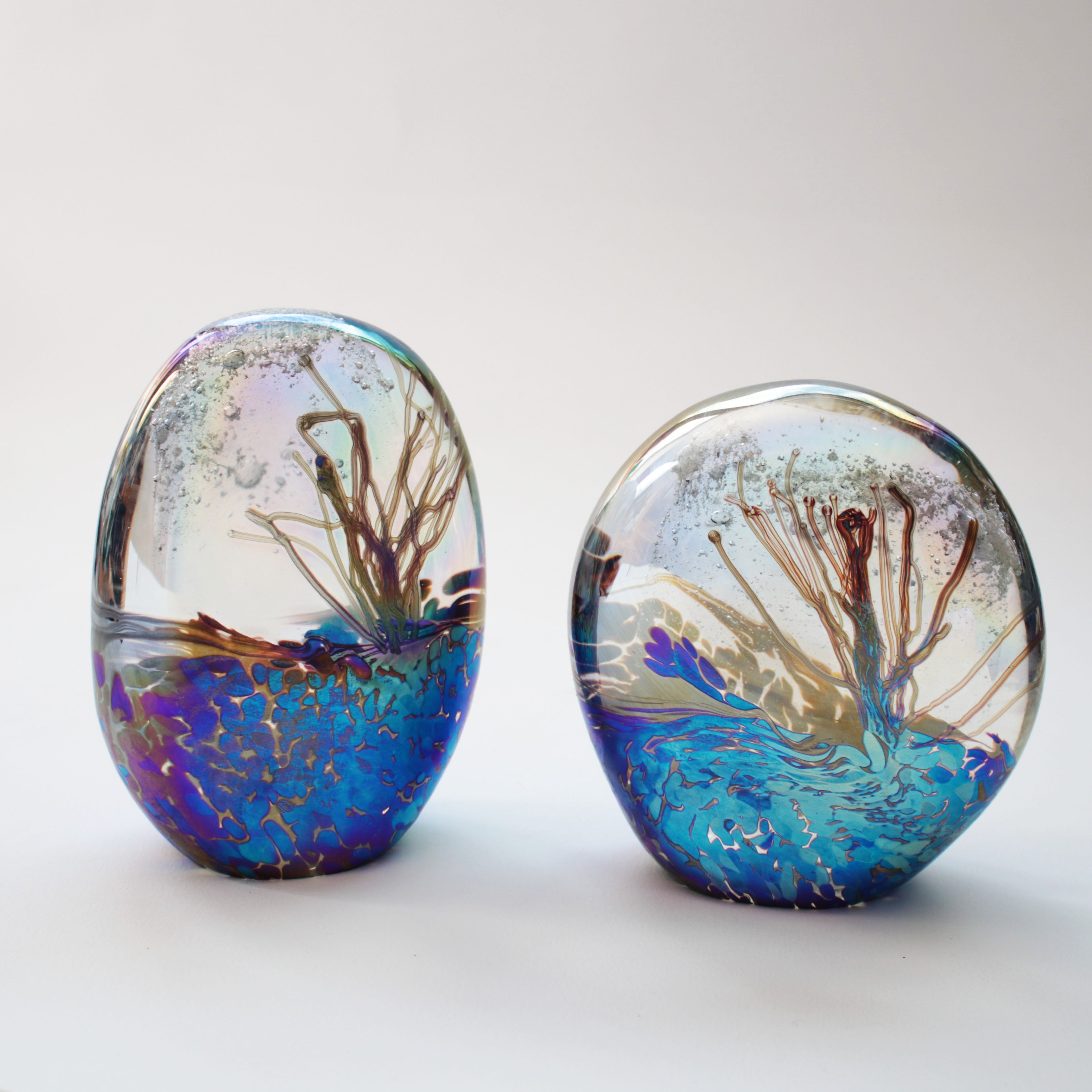 These paperweights capture a landscape scene.The ashes float in the glass like soft clouds.
Prices from £150