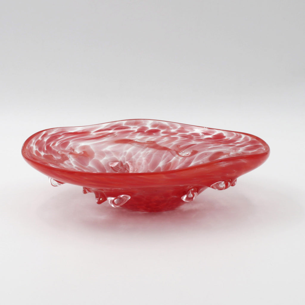 Glass Red Flakestone Dish