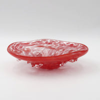 Glass Red Flakestone Dish
