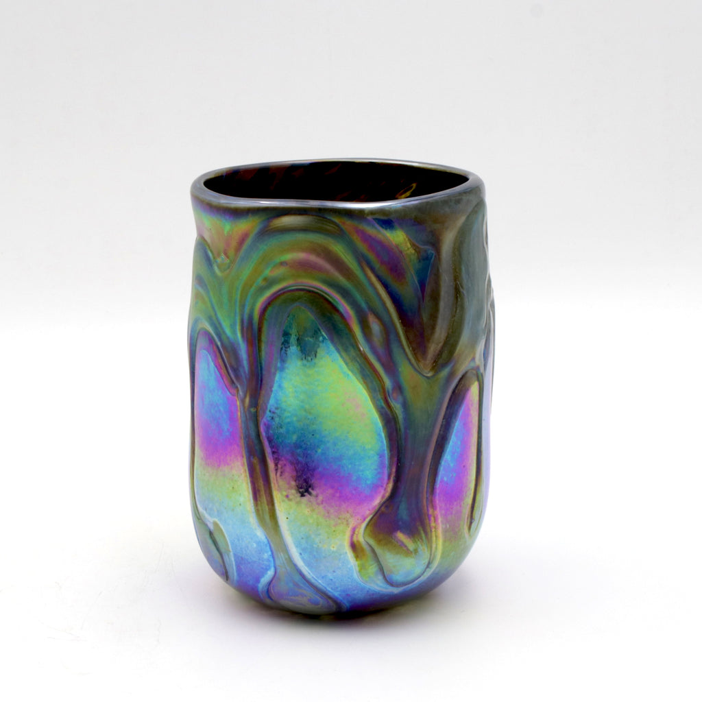 Iridescent Glass Lava Vase