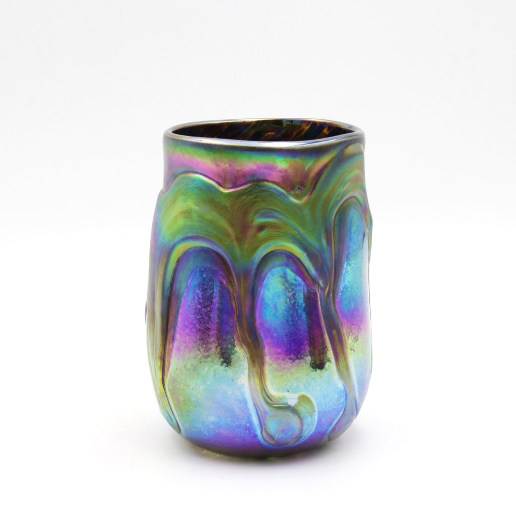 Iridescent Glass Lava Vase