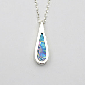 Glass and Silver Teardrop Pendant