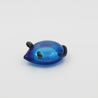 Handmade glass iridescent aquamarine mouse