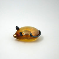Handmade glass gold iridescent mouse
