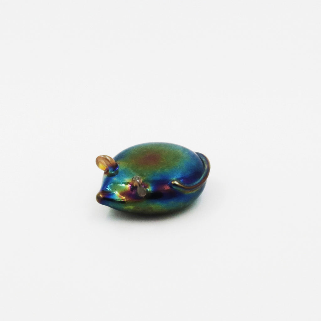 handmade glass iridescent mouse