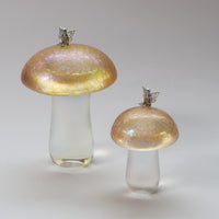 handmade glass mushroom with sterling silver fairy