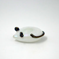 handmade pearl iridescent glass mouse