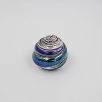 SHELL PAPERWEIGHT IN CLEAR AND IRIDSCENT BLACK