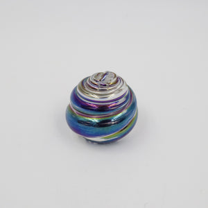 SHELL PAPERWEIGHT IN CLEAR AND IRIDSCENT BLACK